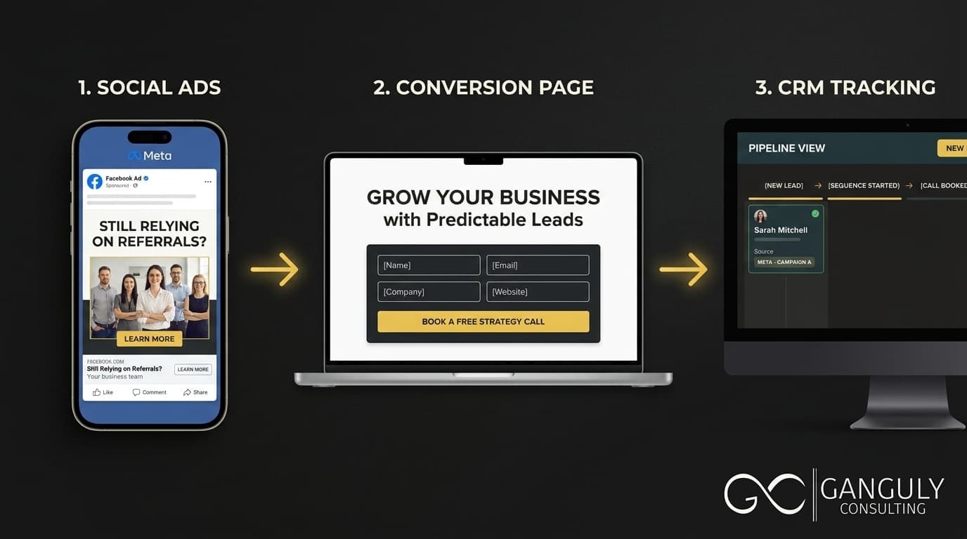 Meta Ads + Landing Page + CRM: The Lead Gen Stack That Actually Works